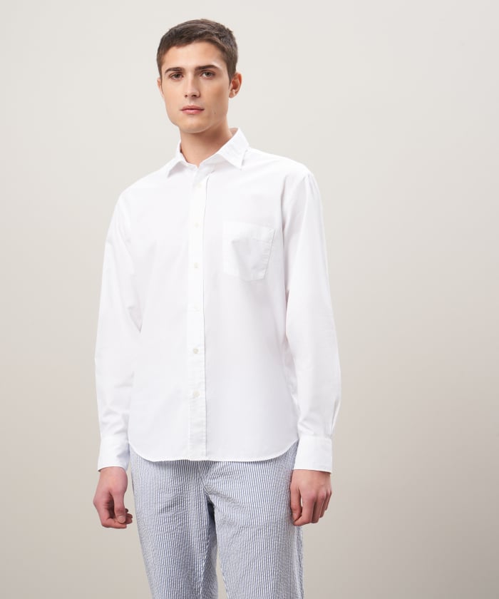 White cotton twill shirt - Paul