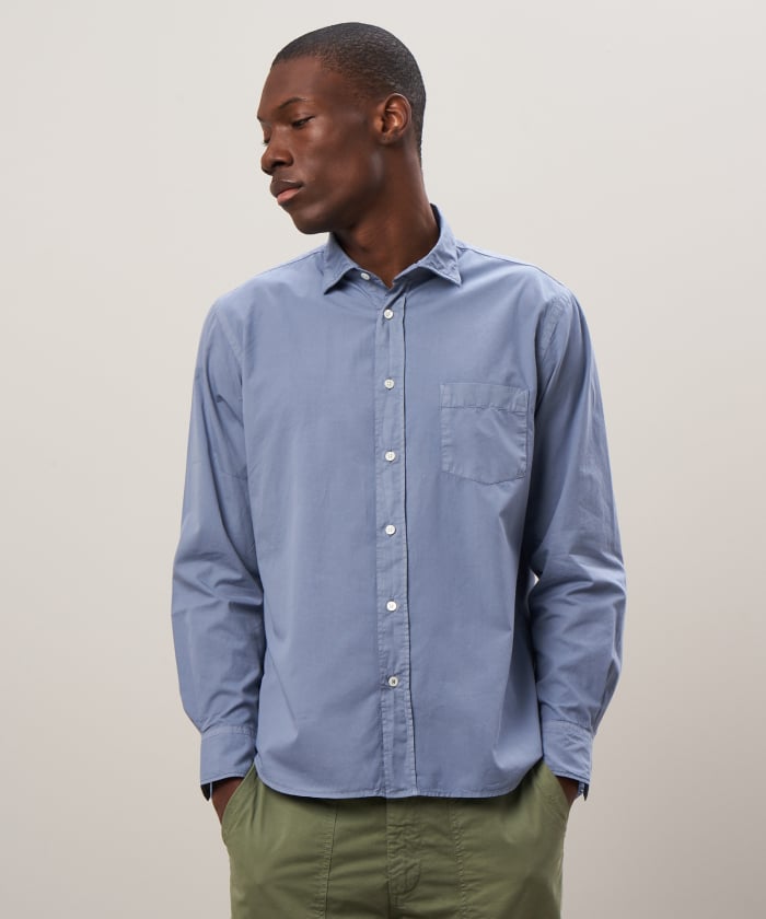 Blue cotton twill shirt - Paul