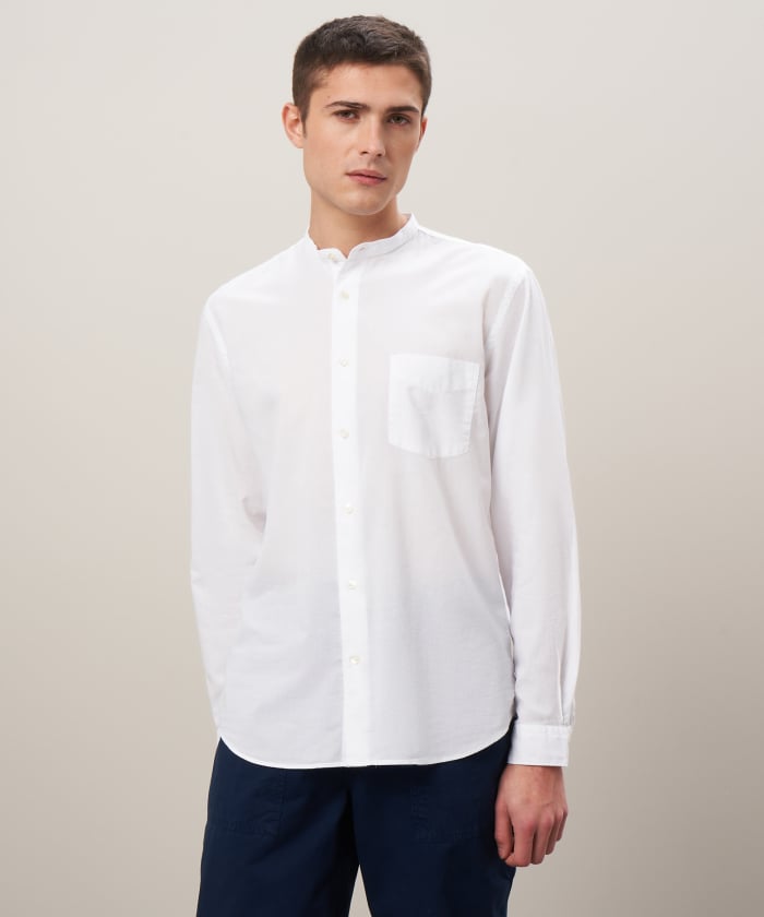 Premium white cotton voile shirt