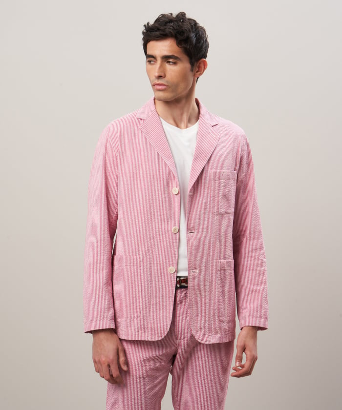 Pink seersucker Jobby jacket