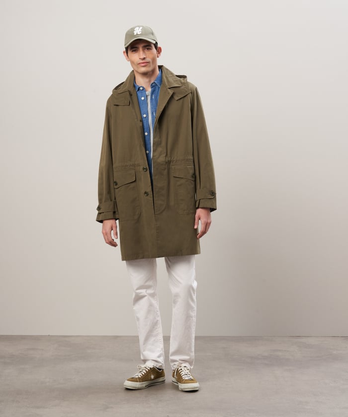 Army green water-repellent cotton Cameron coat