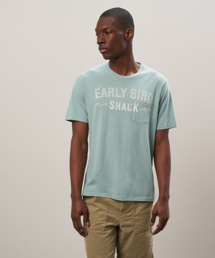 Tee-shirt en jersey imprimé sauge Early Bird