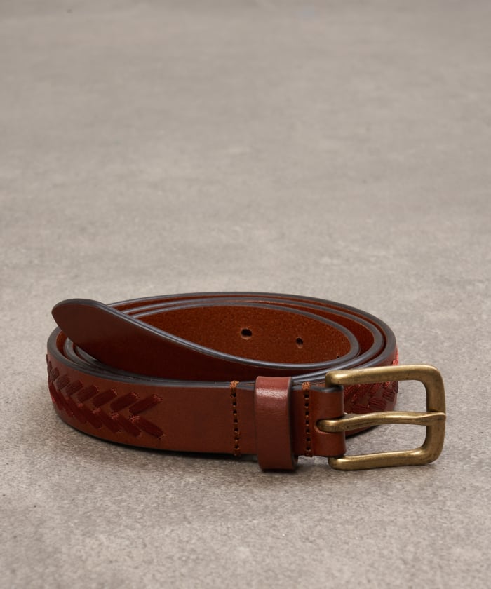 Brown leather Alfie belt