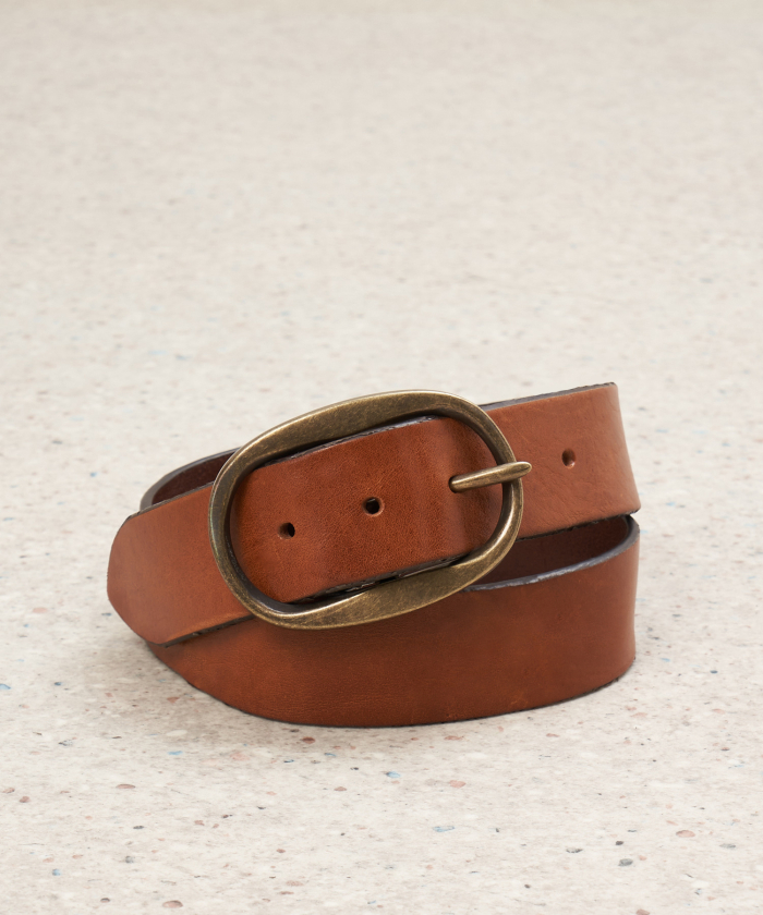 Brown leather belt - Angus