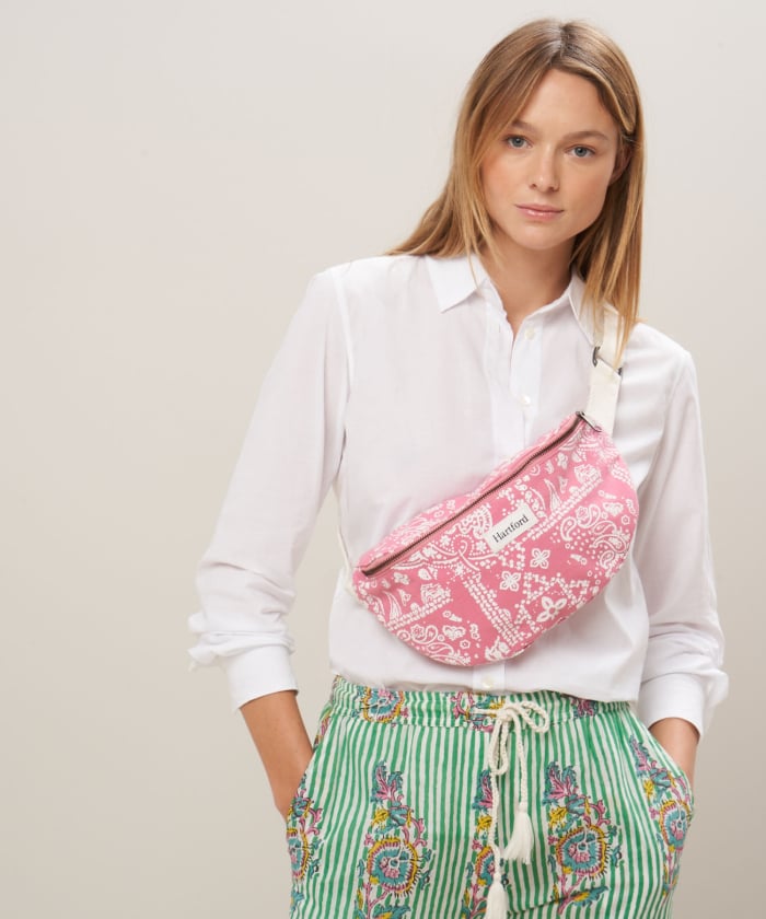 Bandana printed Pink cotton bag - Etna
