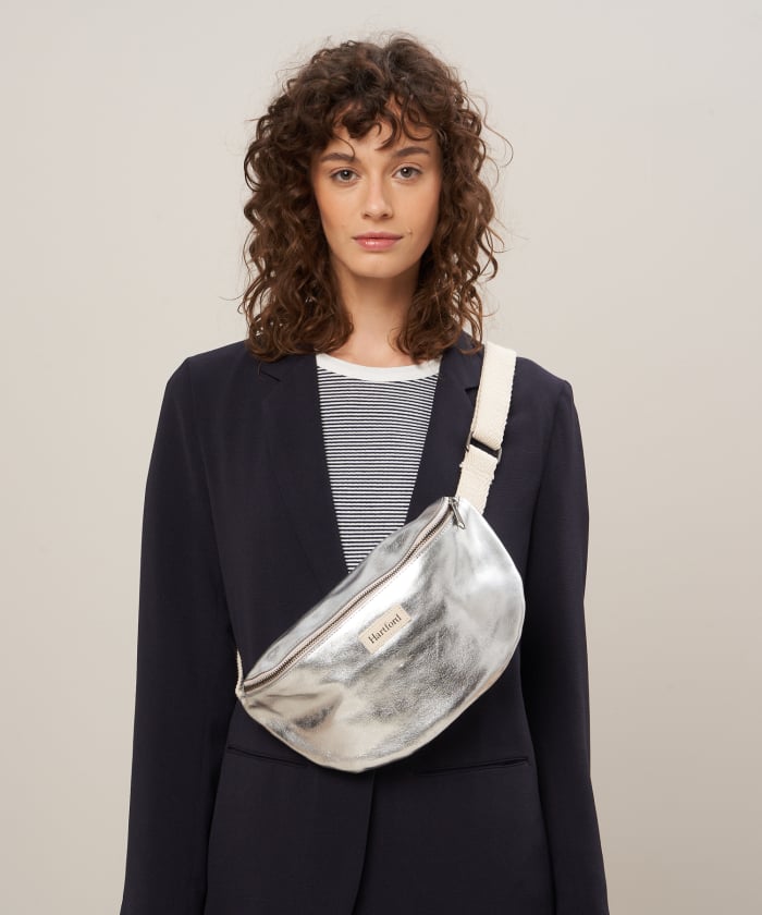 Silver leather bag - Etni