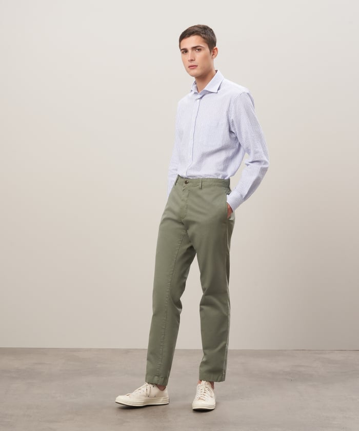 Pantalon chino vert militaire Tex