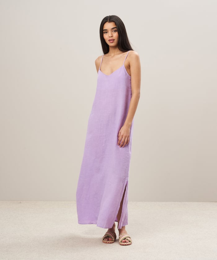 Lilac light linen dress - Riselli