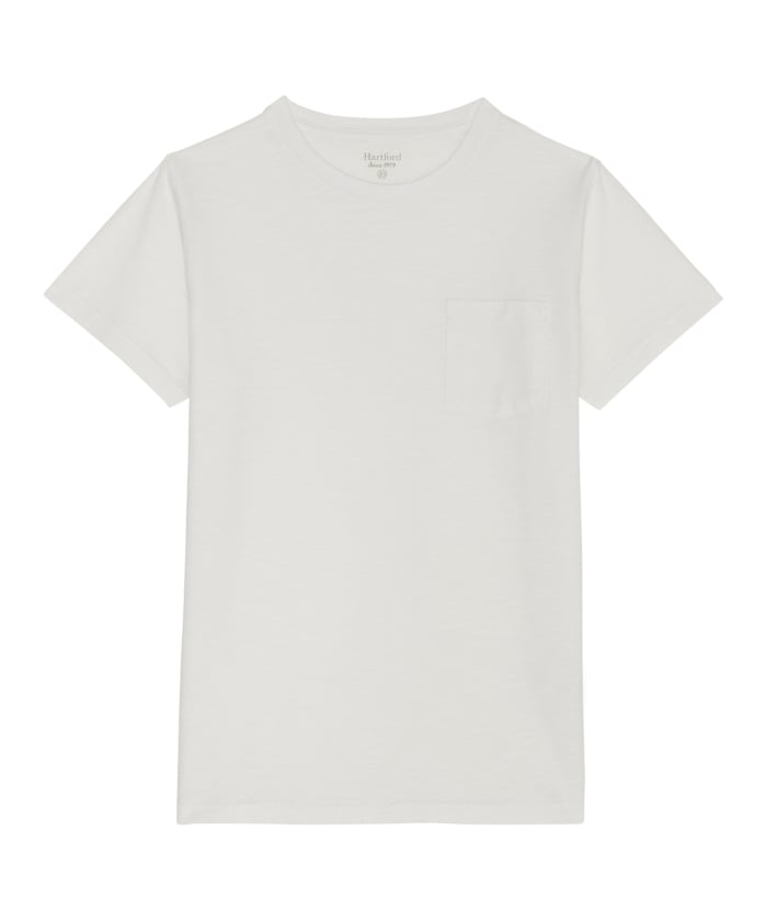 White jersey Pocket Crew enfant tee shirt