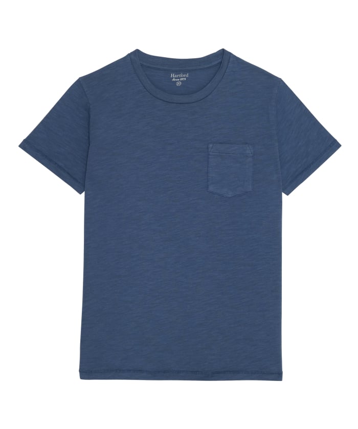 Tee-shirt enfant Pocket Crew en jersey de coton bleu cobalt 
