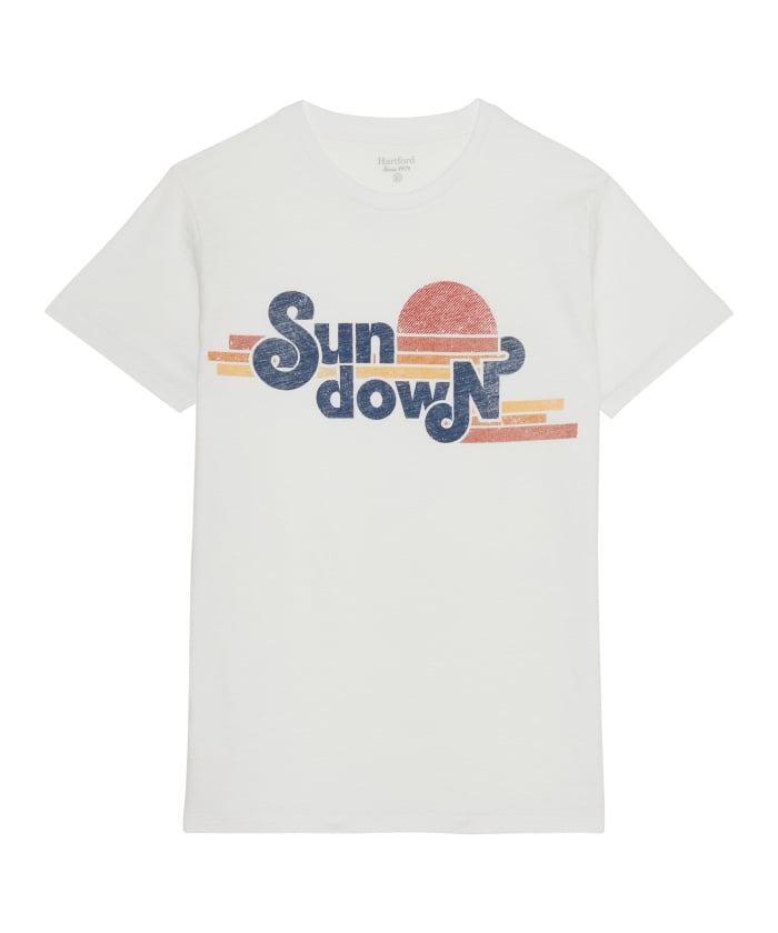 Tee-shirt enfant en jersey imprimé blanc Sundown