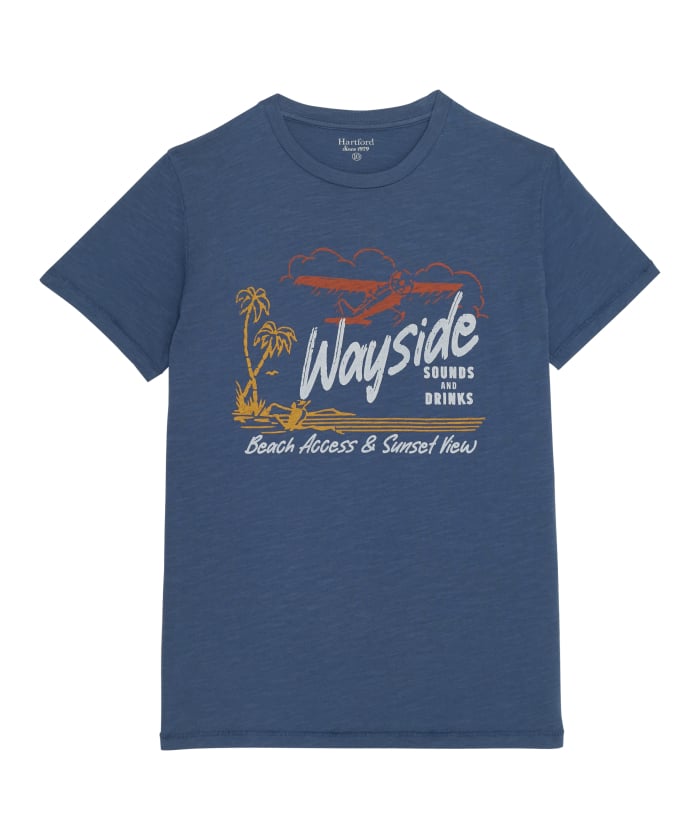 Tee-shirt enfant en jersey imprimé bleu cobalt Wayside