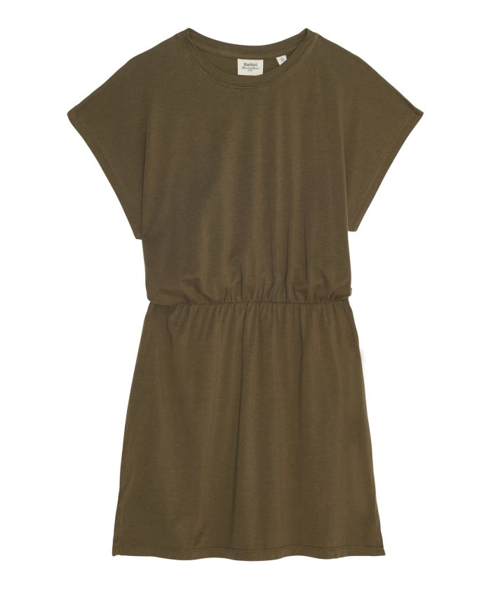 Army green lyocell and cotton girl dress - Tulia