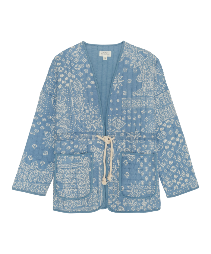 Blue bandana printed cotton girl jacket - Venise