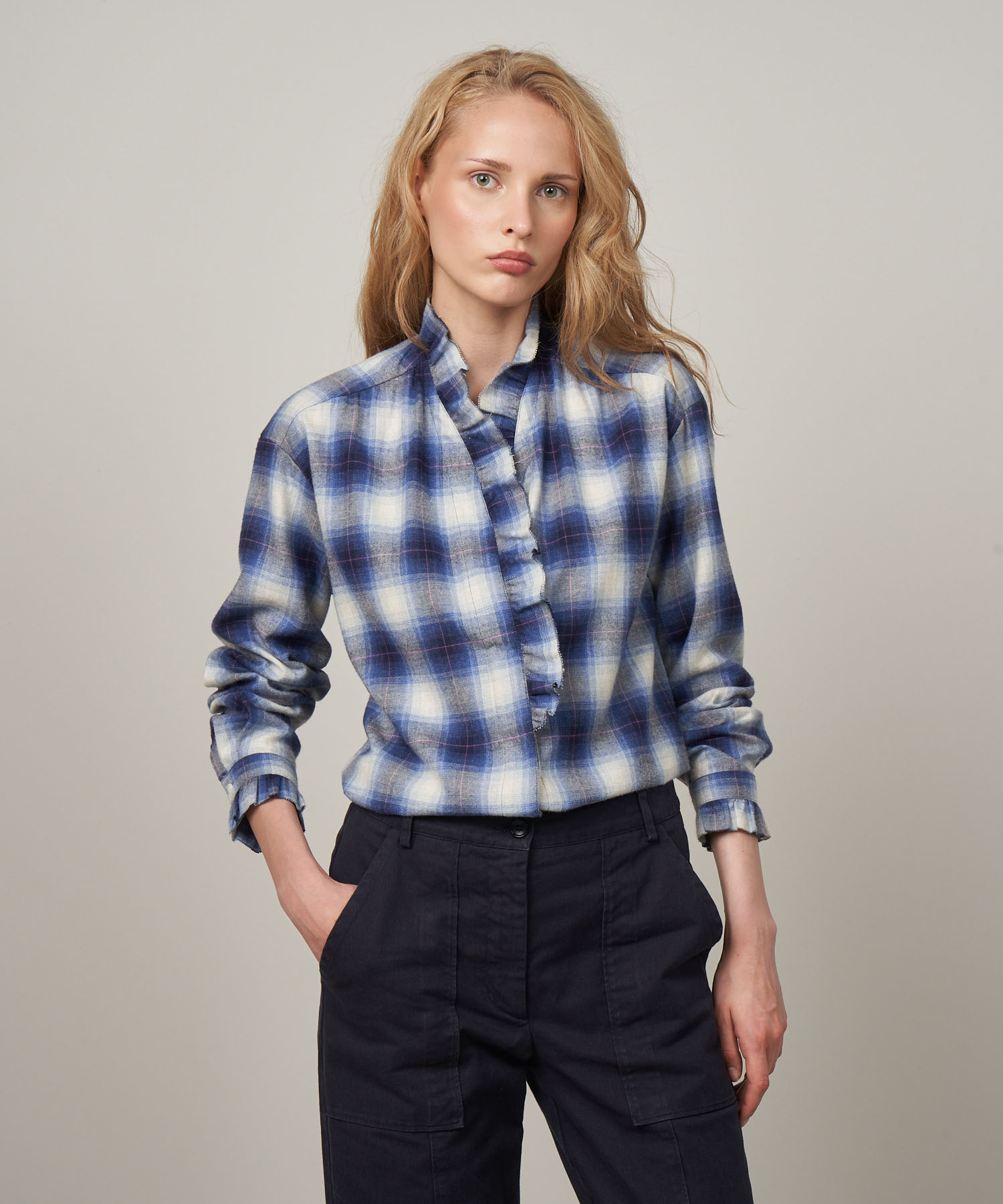 Carlotta plaid Shirt | Hartford shirt | flannel Women\'s Blue